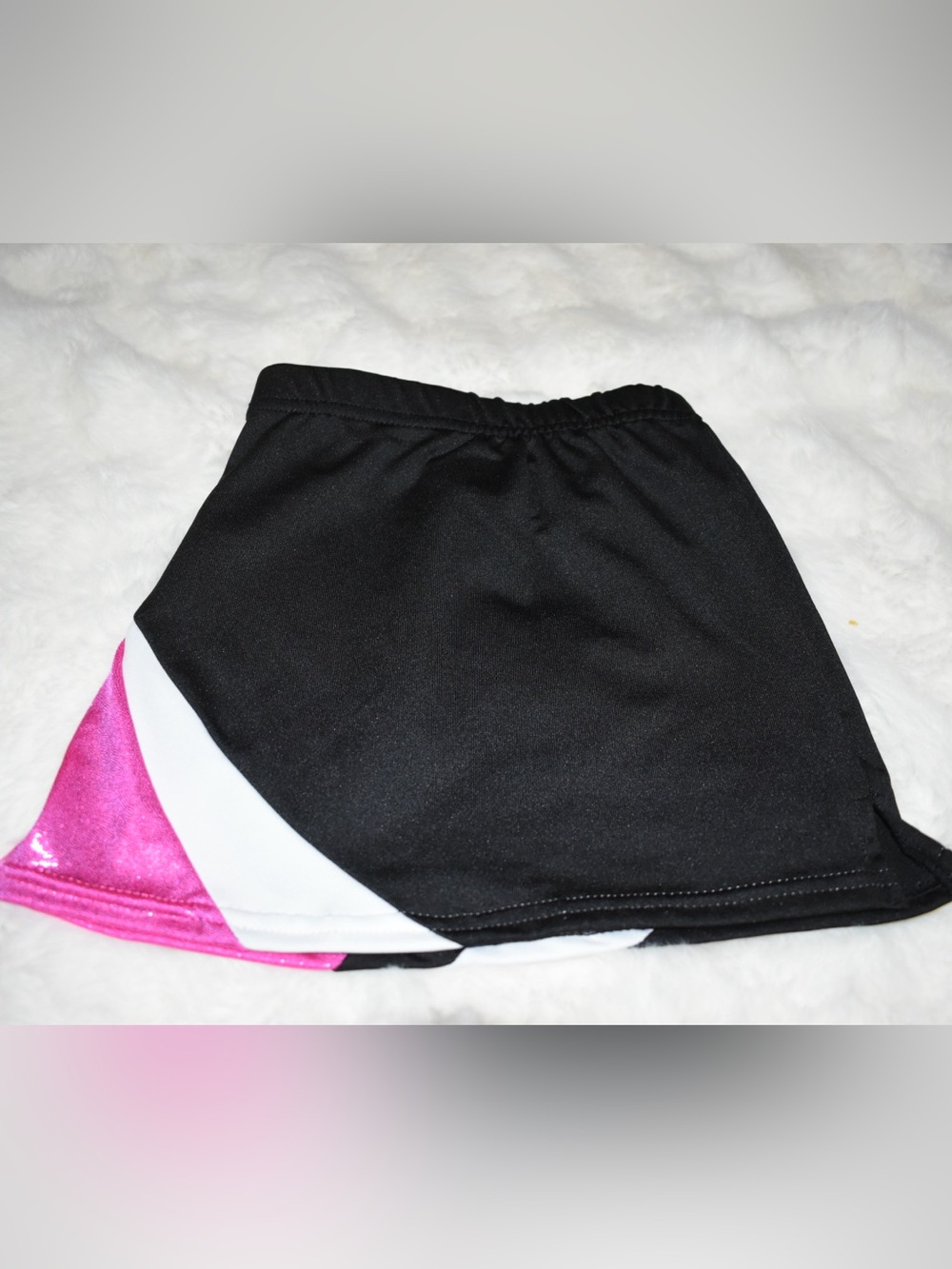 Girls Black and Pink Athletic Skirt with Color-Block Detail
